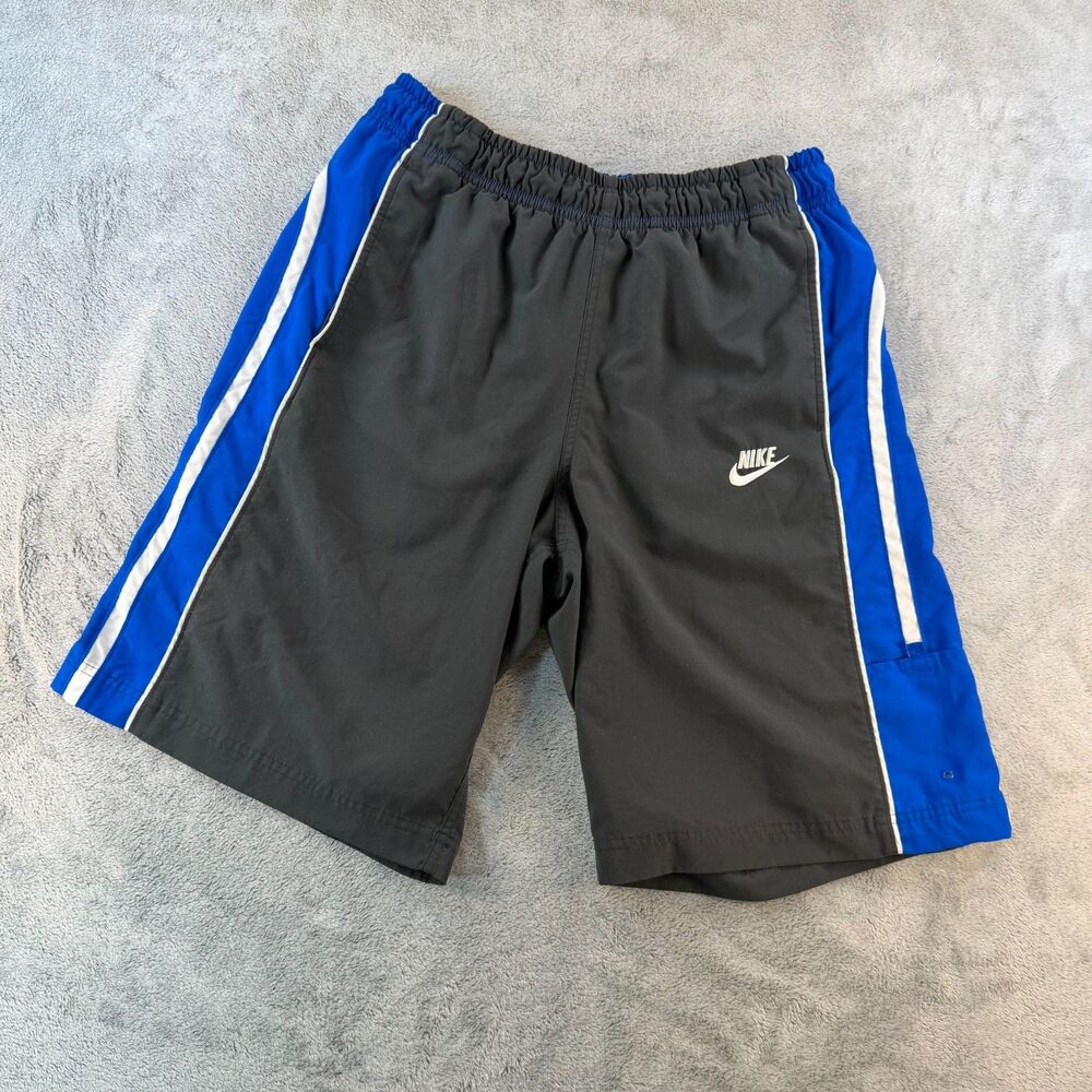 Nike Swim Trunks Men’s Large Black Blue Athletic Shorts Lined